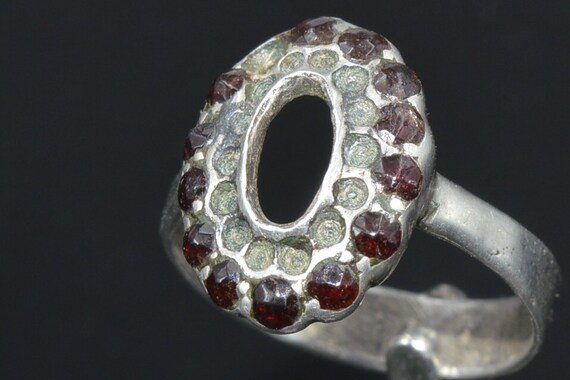 Red ring ,Bohemian Garnet Jewelry, Garnet Cluster… - image 5