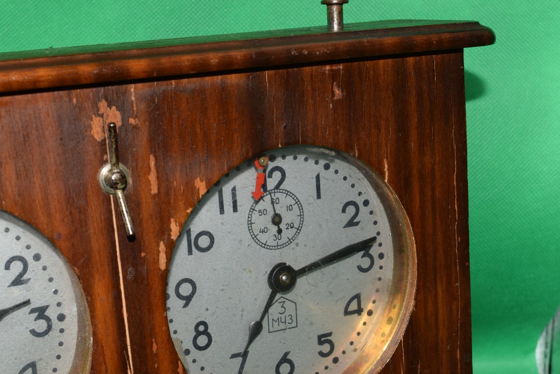 Wooden Chess Clock Big Tournament Chess Clock Rare Chess Etsy