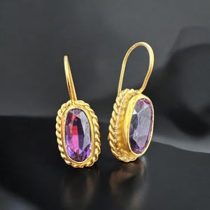 Vintage Alexandrite earrings, Stone Changes Color, Ukraine Silver 875, collectibles Jewelry, Alexandrite earrings, Gift old jewelry, scan