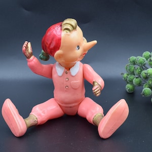 Buratino doll, Pinocchio Doll, toy 1960s, CCCP, Nursery Decor, old Toys, vintage pinocchio, russian Toy, Celluloid Doll, Celluloid toy, toy