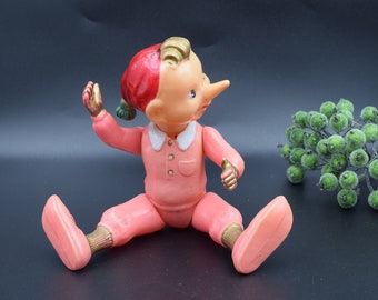 Vintage Celluloid Buratino Doll: 1960s USSR Pinocchio Toy
