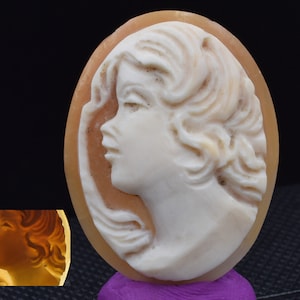 Exquisite Antique Carved Shell, Vintage amylet, cameo jewelry, Carved Shell amylet, style victorian, Pendant cameo, Italy, girl carved
