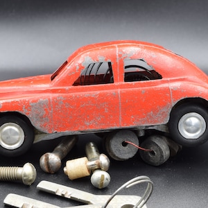 Vintage toy car, Ukraine toy car, retro car for gift, vintage car for decor, toy car model, Oldsmar, tin car, Metal model, Vintage toy, gift