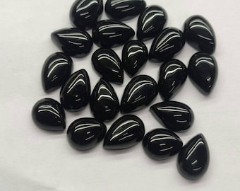 131 Cts Natural Black Onyx Pear Shape Cabochon Loose Gemstone Fabulous Quality Of Black Onyx Gemstone For Making Jewelry 62x39 mm SG 468