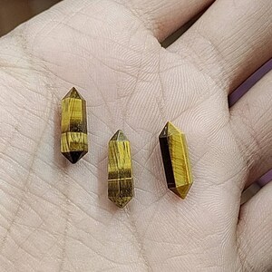Faceted Tiger Eye pencil gemstones for earrings pendants wire wrapping and handmade jewelry