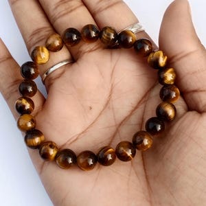 Premium 8mm Tiger Eye crystal bracelet for men and women