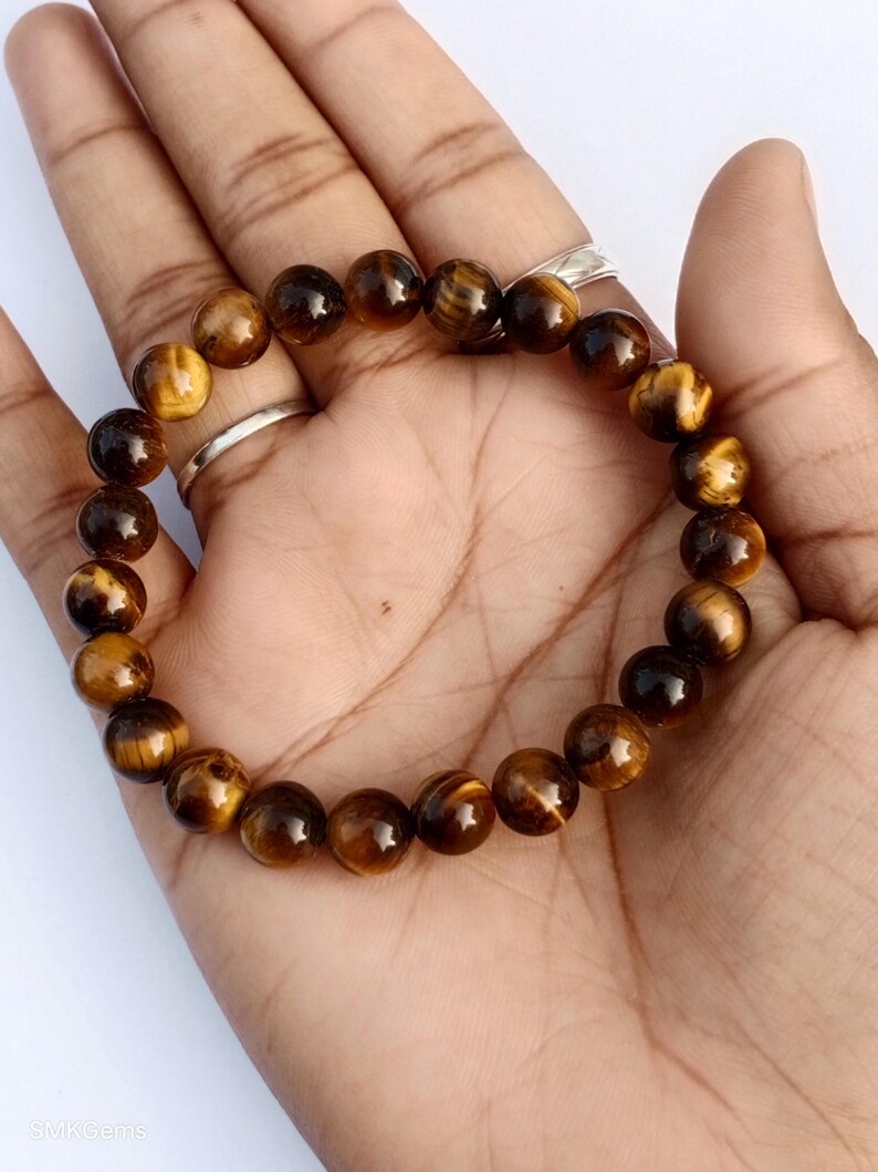 Premium 8mm Tiger Eye crystal bracelet for men and women