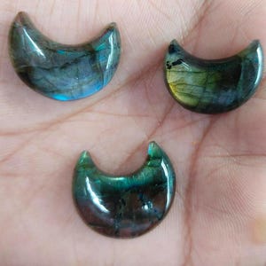 Cabochão de lua crescente de labradorita natural de 8 mm a 26 mm, pedra preciosa semipreciosa solta, lua calibrada