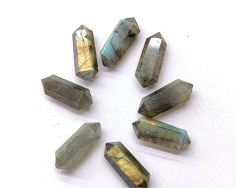 Natural labradorite pencil shape faceted cut gemstone size:5×16MM