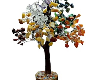 Mix Gemstone Bonsai Tree | 9x6 Inch Crystal Decor