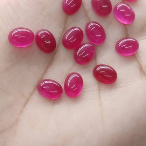 Natural Ruby Quartz Oval Cabochon Gemstone with Flat Back 5x7,6x8,7x9,8x10,9x11,10x12,10x14,12x16,13x18,15x20,16x22,18x25,20x30 mm
