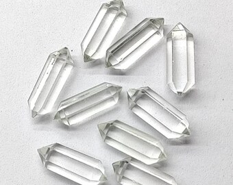 Natural Quartz Pencil Gemstone, Faceted Crystal Point 5x16mm Loose Stone
