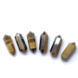 Natural Tiger Eye pencil shape faceted gemstones in golden brown color, 5x16mm loose stones
