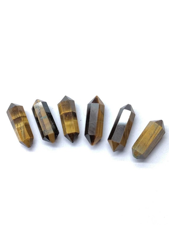 Natural Tiger Eye Pencil Shape Gemstone 5x16mm, Faceted Loose Gemstone, Jewelry Making Stone, 10 Pieces