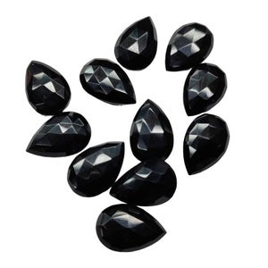 Ônix preto em formato de rosa, formato de pera briolette, tamanho da pedra preciosa: 7×10,8×12,8×15,10×14,12×16,12×18,13×18,15×20