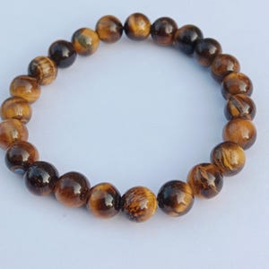 Natural brown Tiger Eye beaded bracelet for everyday wear