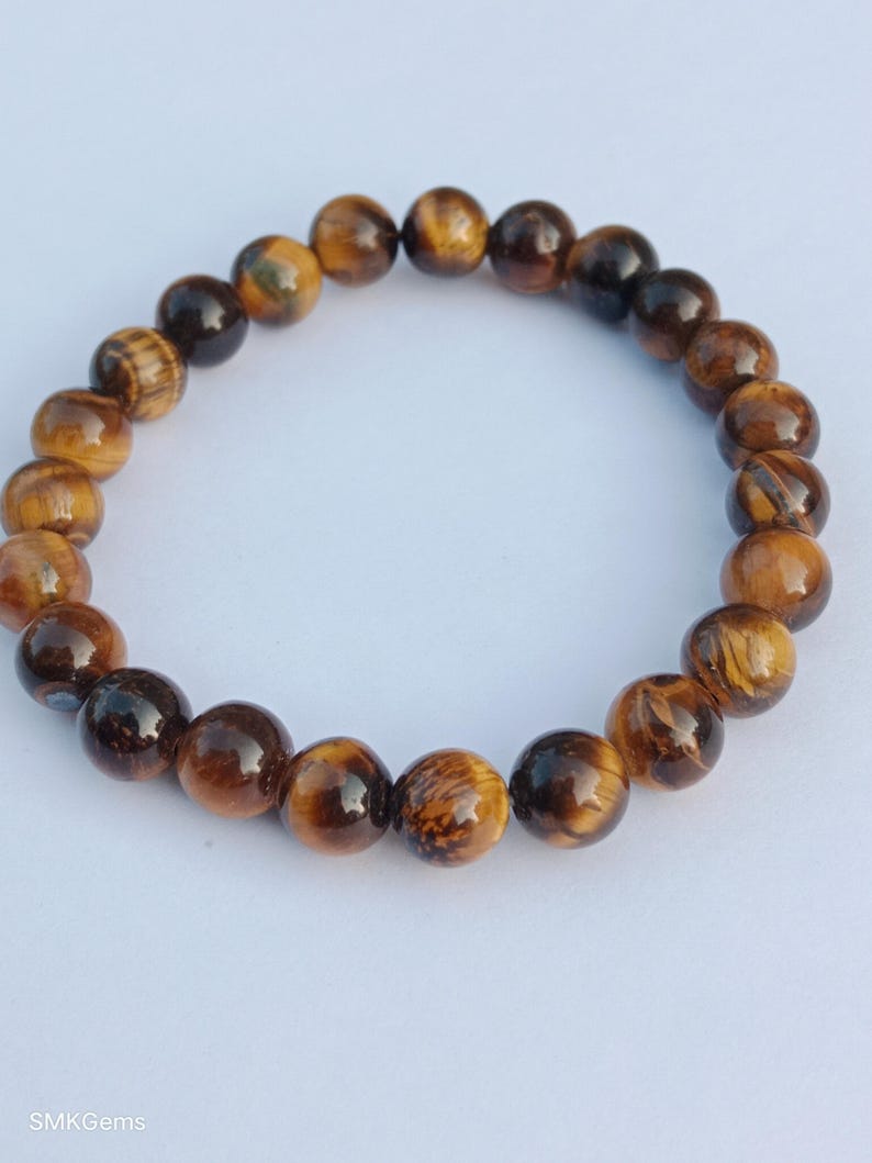 Natural brown Tiger Eye beaded bracelet for everyday wear