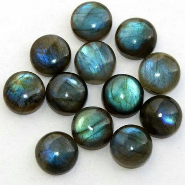 AAA Natural Labradorite Round Cabochon Flat Back Gemstone 3,4,5,6,7,8,9,10,11,12,13,14,15,16,18,20mm