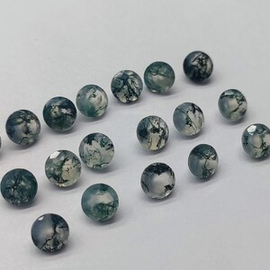 Natural Moss Agate Faceted Round Loose Gemstone Size- 4,5,6,7,8,9,10,11,12,13,14,15,16,17,18,19,20MM