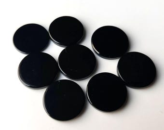Black onyx coin cabochon both side flat(4mm to 30mm) Size Available
