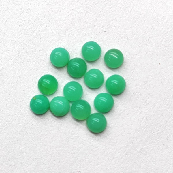 Natural Green Chrysoprase Calibrated Loose Round Cabochons size:3MM,4MM,5MM,6MM,7MM,8MM,9MM,10MM