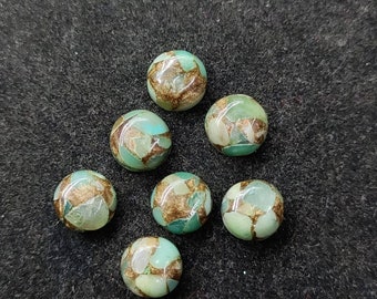 Handmade Chrysocopper Cabochon Gemstone: Calibrated Round Loose Stone