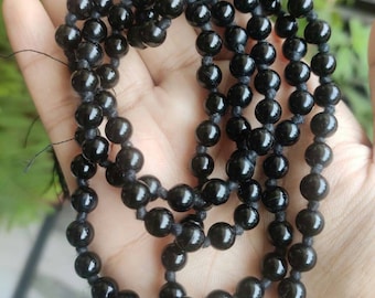 Black Onyx Japamala Necklace: 108 Meditation Beads (6mm)