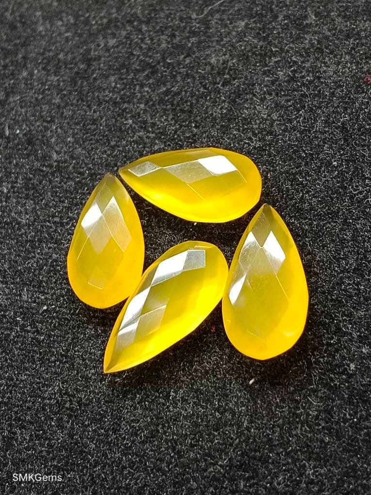 Yellow chalecdony pear briolette chakar cut shape gemstone size:5×8,7×10,8×18,10×15,10×20,12×18,13×18,16×27