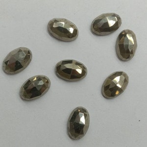 Natural Pyrite oval shape rose cut Gemstone flat back size:4×6,5×7,6×8,7×9,8×10,8×12,9×11,10×12,10×14,12×16,13×18,15×20,16×22,18×25,20×30MM