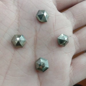 Pyrite hexagon Shape Rose cut golden colour Gemstone size:6×6MM,8×8MM,10×10MM,12×12MM