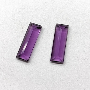 Pedra preciosa retangular facetada de ametista natural tamanho: 5×15 mm