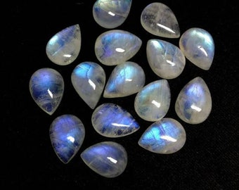 Rainbow Moonstone pear, flat back,Calibrated Moonstone, Loose Gemstone peargf(3x5mm to 15x20mm) size available