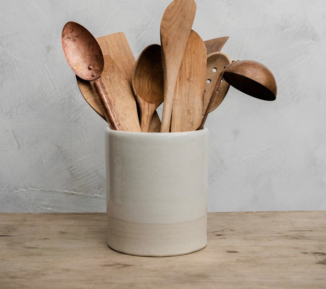 Ceramic Kitchen Utensil Crock Kitchen Utensil Holder Etsy