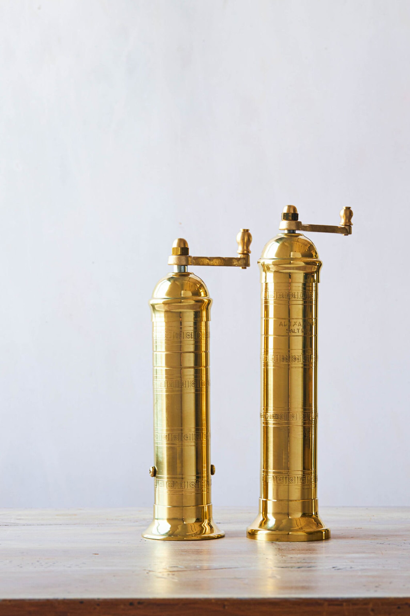 Salt and Pepper Mill Set Brass Salt and Pepper Mills Salt Etsy