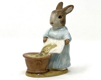 Vintage F Warne and Co Beswick Beatrix Potter Cecily Parsley 'Head Up' Porcelain Figurine Spring Decor Easter Decor Backstamp BP3b