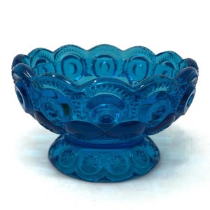 Vintage LE Smith Glass Colonial Blue Moon and Stars Fairy Lamp BASE ONLY