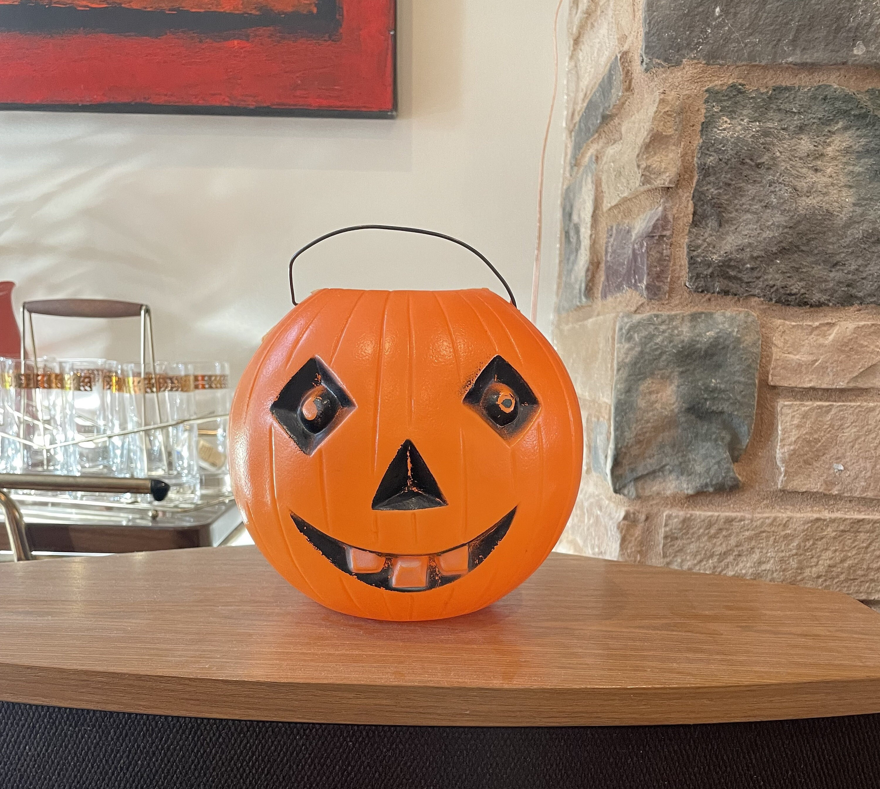 Vintage 1960s Bayshore Diamond Eye Toothy Grin Jack-o-lantern Blow