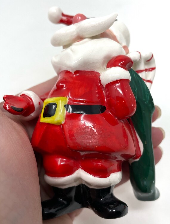 Vintage Kreiss Psycho Ceramic Santa With Stocking and Candy