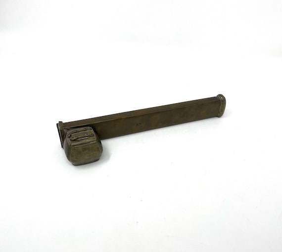 Antique to Vintage Brass Portable Scribe Inkwell and Pen Case AS IS Brass Turkish Qalamadan