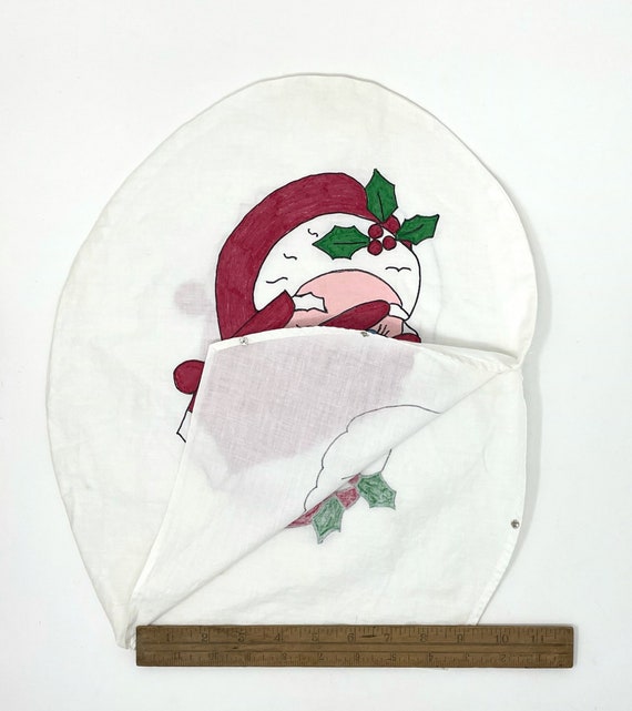 Vintage Hand Painted Double Sided Santa Flour Sack Toilet Seat