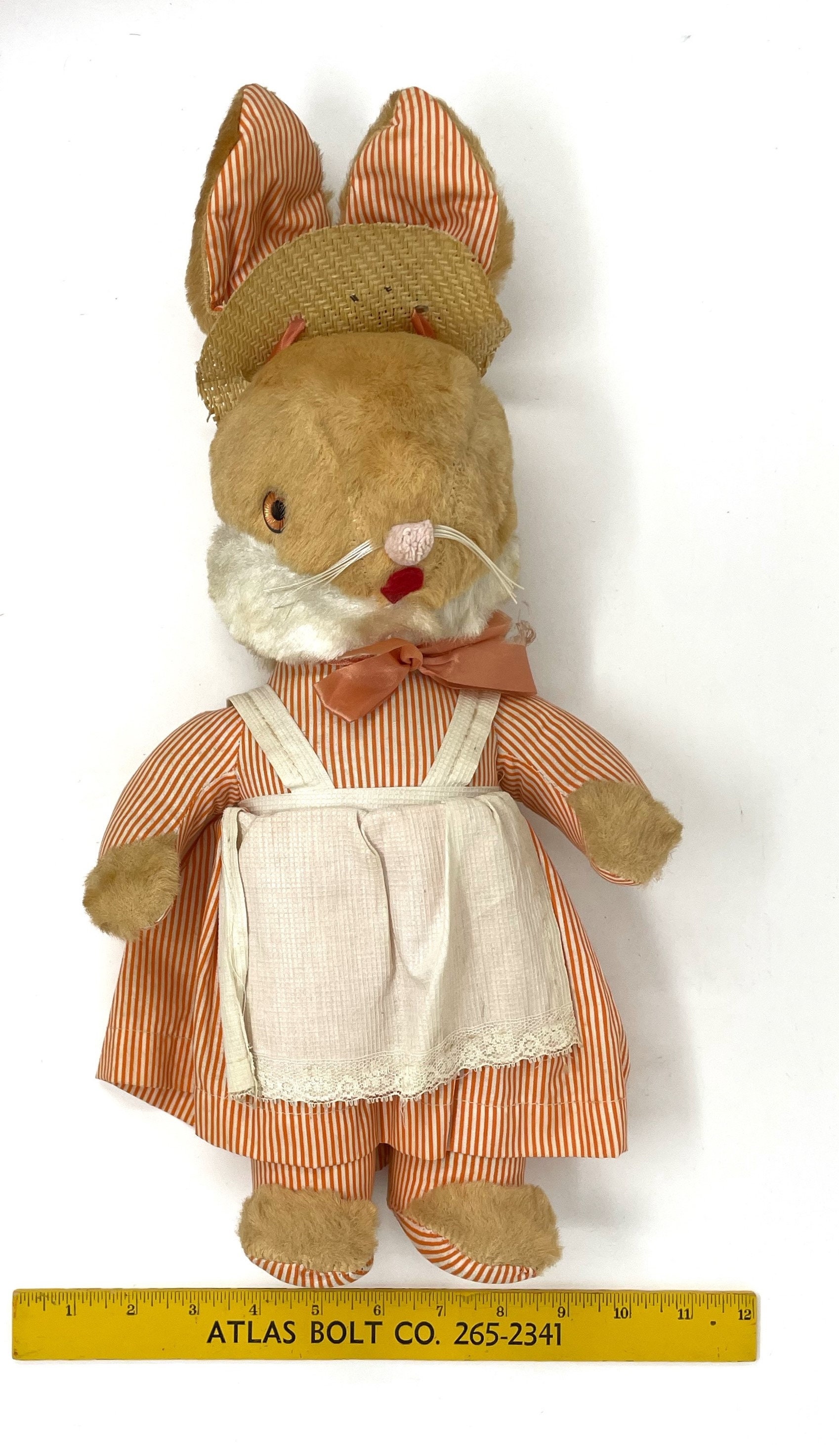 Vintage Gund Creation J. Swedlin Orange Striped Dress and Vintage Gund Creation J. Swedlin Orange Striped Dress and