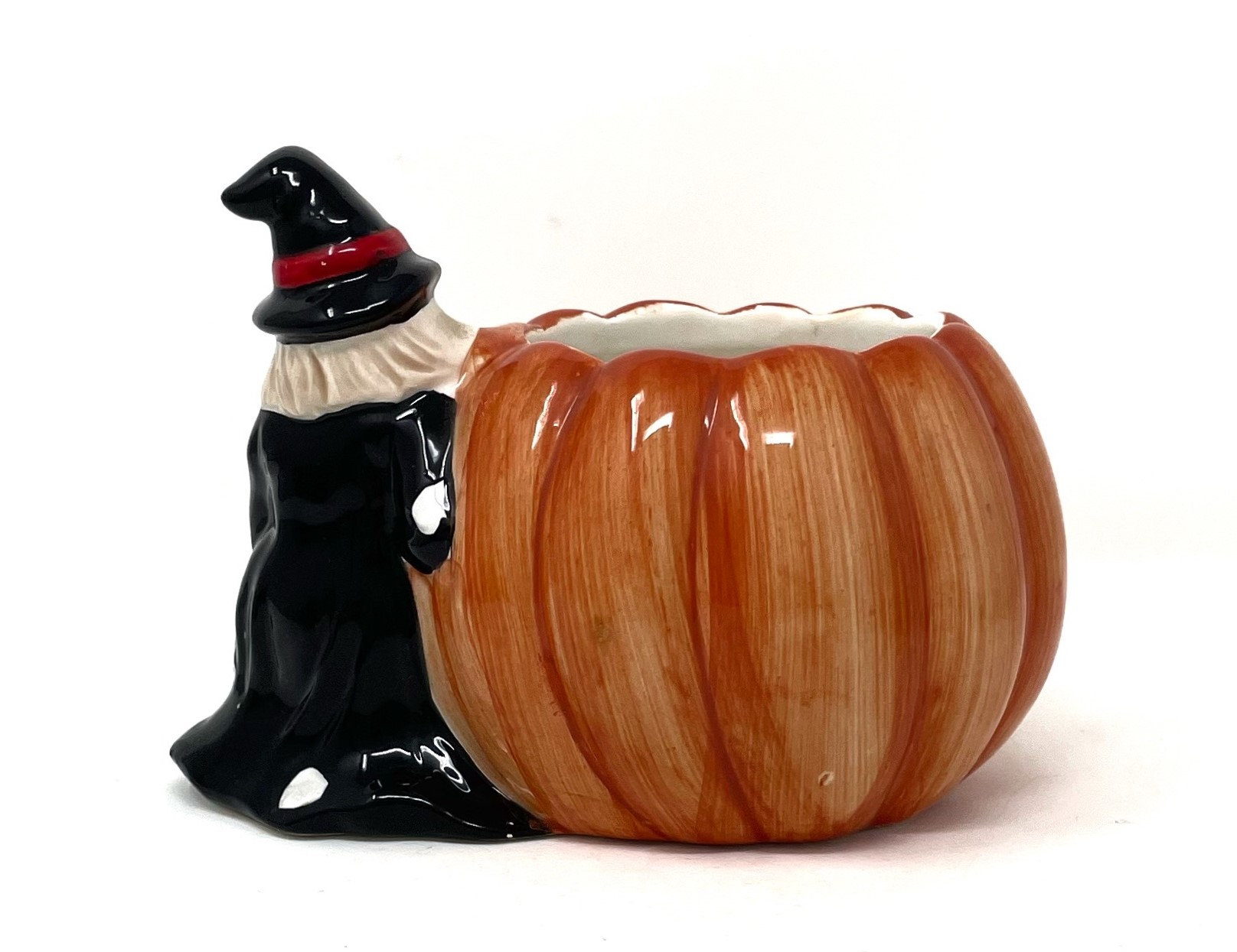Vintage Holland Floral 1990 Ceramic Angry Jack O Lantern and Witch ...