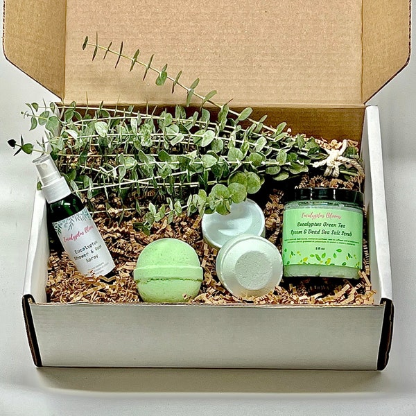 Fresh Eucalyptus Shower Bundle | Eucalyptus Spa Gift Box  | Plant Gift Box | Indoor Plant Gifts | Thoughtful Gift | Top rated gift box