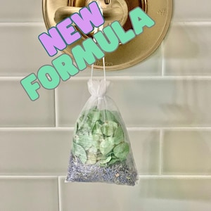 Eucalyptus Lavender Shower Pouches, Scented Bath Pouches, Odor Eliminating Bags, Natural Scent with Eucalyptus and Lavender, Shower Smell