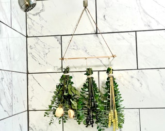 Shower Eucalyptus Bundle Set: Fresh Lavender, Roses & Wheat Decor