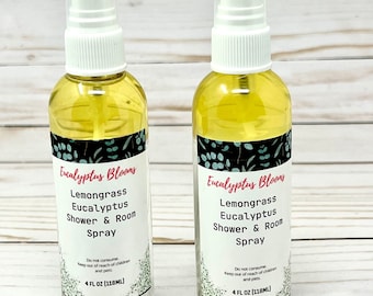 Eucalyptus Lemongrass Shower Spray | Aromatherapy Mist for Relaxation | Natural Remedy | Handmade with Organic Ingredients | Room Spray