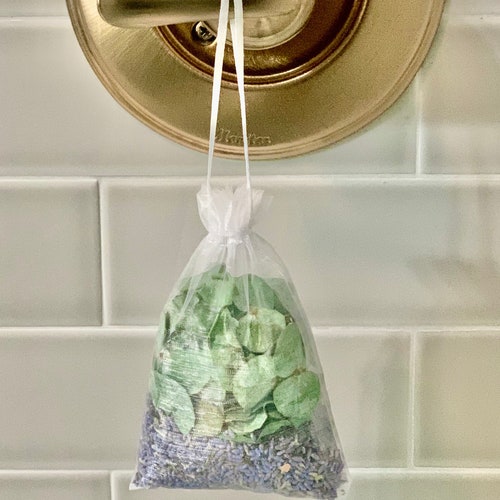Eucalyptus & Lavender Shower/Bath Pouches | Aromatherapy | Relaxation | Congestion, Sinus and Anxiety Relief | De-Stress | Restful Sleep
