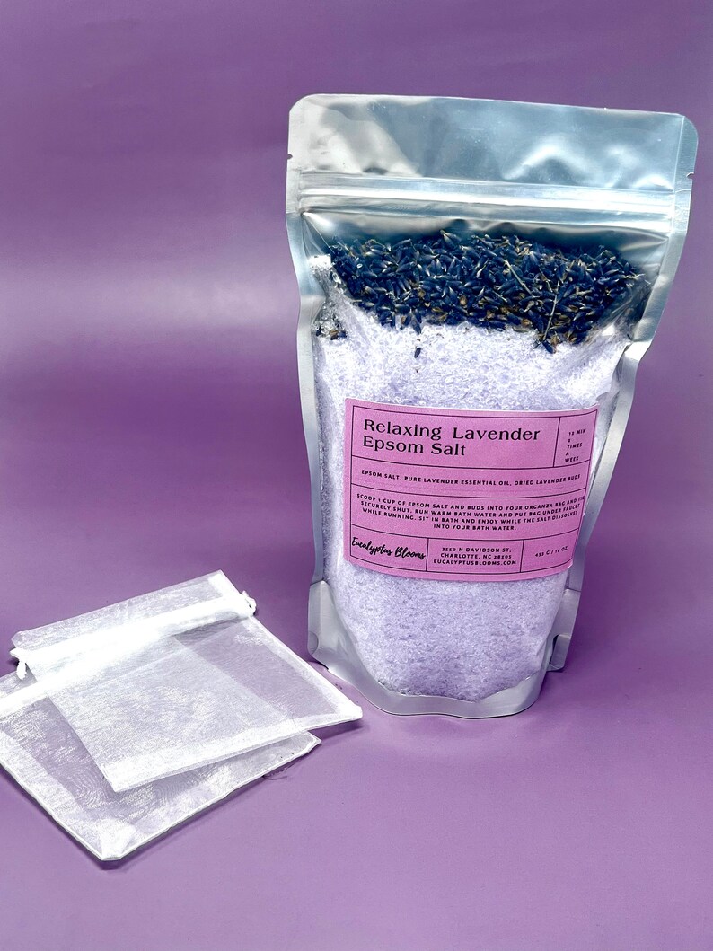 Lavender Epsom Salt Bath Soak: Muscle Relief with French Lavender image 4