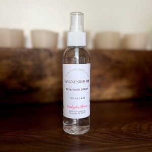 Undiluted Magnesium Chloride Spray: Topical Skin & Hair, Sleep Aid (4oz)