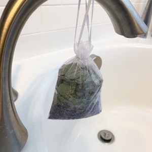 Eucalyptus and Lavender Shower Pouches, Aromatic Shower Eucalyptus Bunch, Plant Cuttings, Lavender Buds, Hanging Shower Eucalyptus Pouch image 5